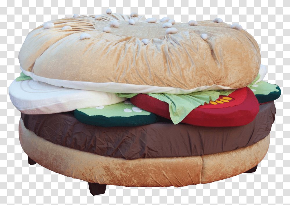 Hamburger Bed, Bread, Food, Birthday Cake, Dessert Transparent Png