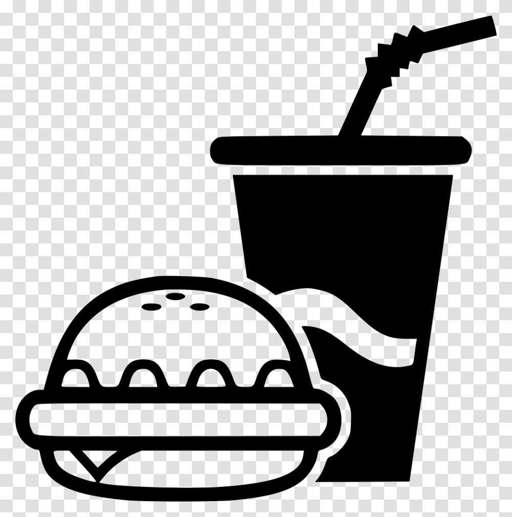 Hamburger Burguer Soda Paper Cup Icon French Fries, Bucket, Stencil, Lawn Mower, Tool Transparent Png