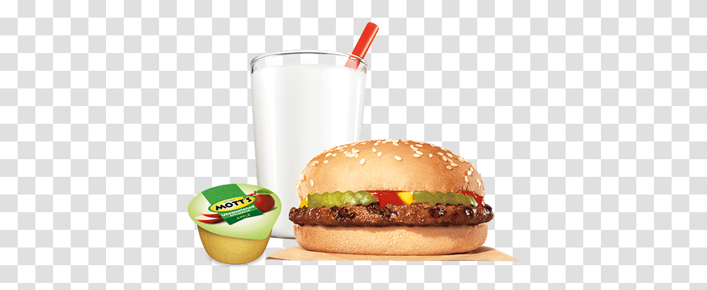 Hamburger Cheeseburger King Jr Meal Burger Capri Sun Apple Juice Burger King, Food, Beverage, Drink, Dairy Transparent Png
