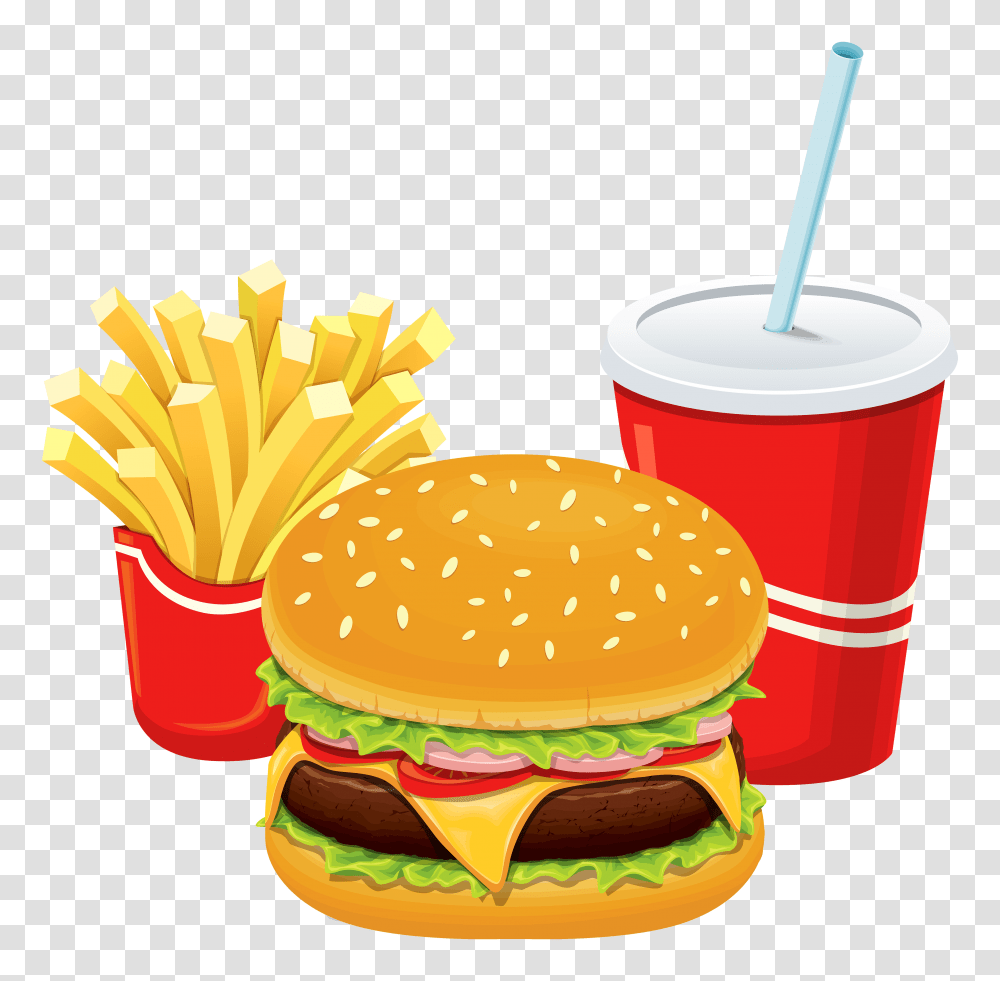 Hamburger Clipart Lunch, Food, Soda, Beverage, Drink Transparent Png