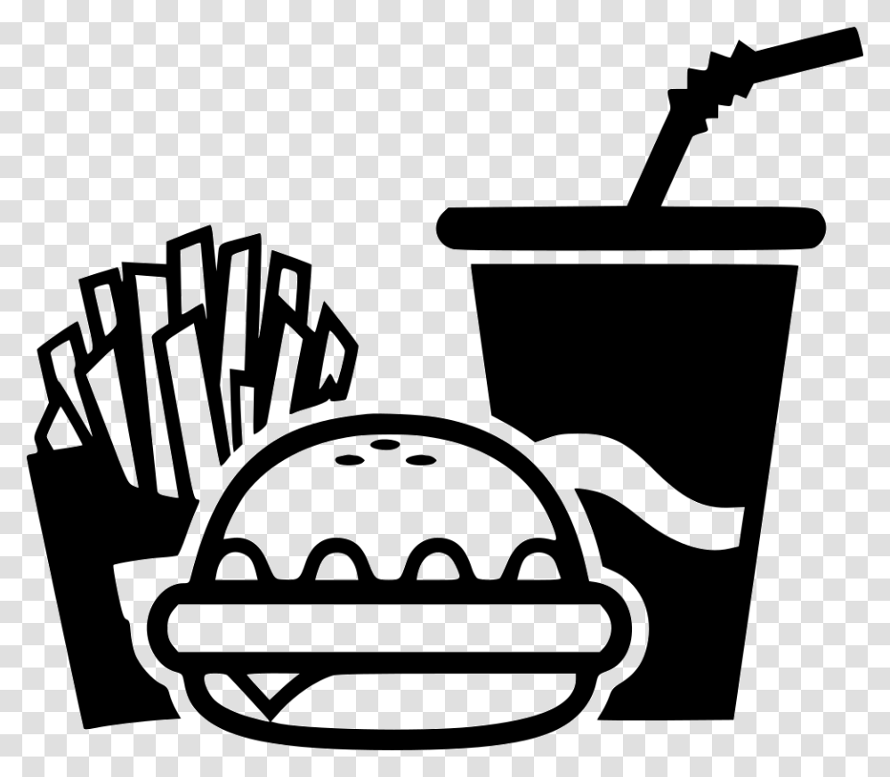 Hamburger Clipart Svg Burger And Fries Icon, Bucket, Stencil, Face, Drawing Transparent Png