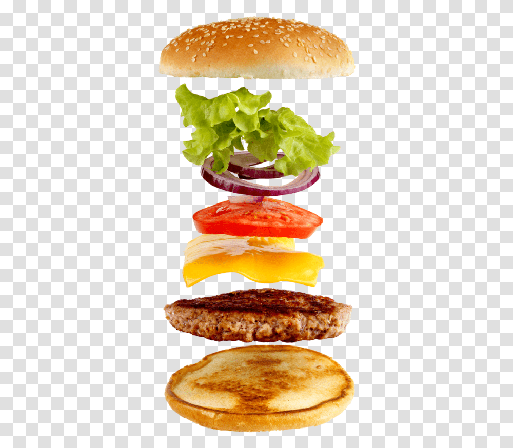 Hamburger Exploded View, Plant, Bread, Food, Fungus Transparent Png