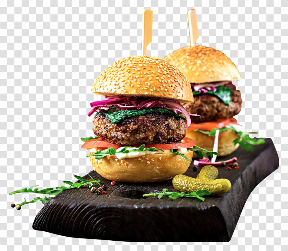 Hamburger, Food, Tabletop, Furniture Transparent Png