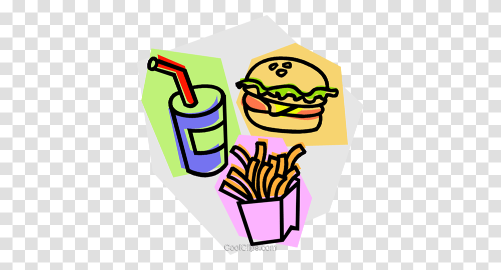 Hamburger French Fries Drink Royalty Free Vector Clip Art, Food, Advertisement, Poster, Label Transparent Png