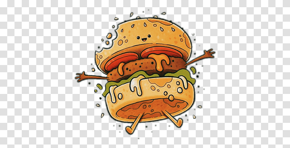 Hamburger Hamburguesa Kawaii Daniel Clip Art, Food, Hot Dog Transparent Png