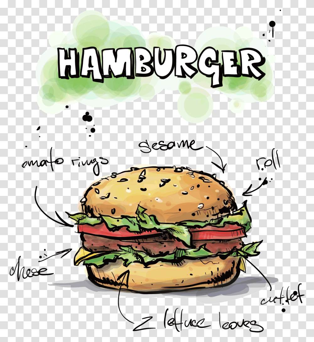 Hamburger Poster, Food, Advertisement, Paper, Flyer Transparent Png