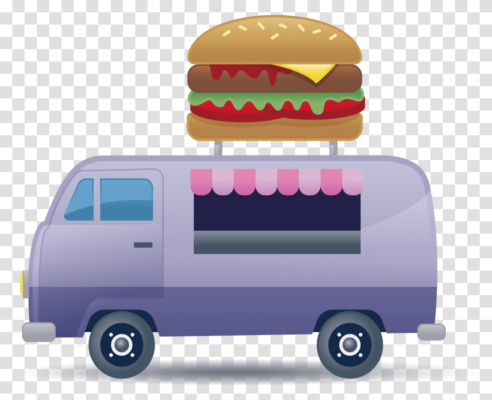 Hamburger Vector Compact Van, Vehicle, Transportation, Moving Van, Caravan Transparent Png