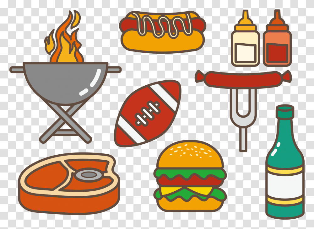 Hamburgers Tailgating Food Clipart, Logo, Trademark, Leisure Activities Transparent Png