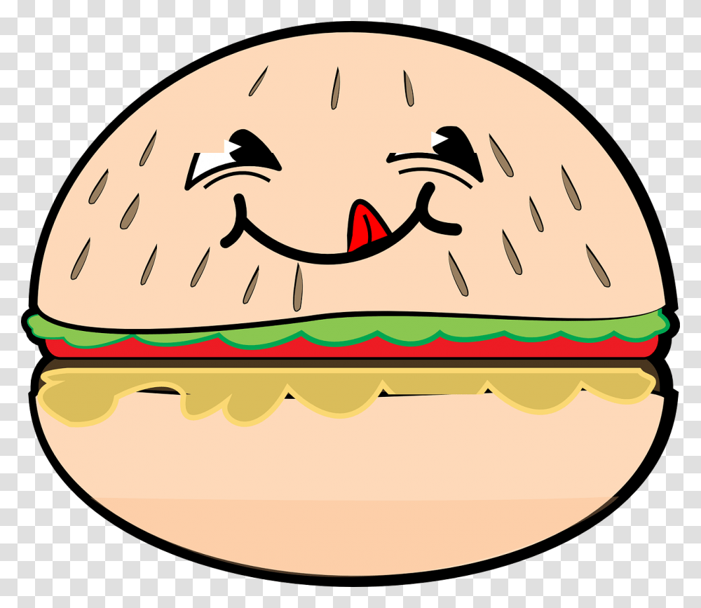 Hamburguesa Clip Art Lucu, Clothing, Apparel, Food, Hat Transparent Png