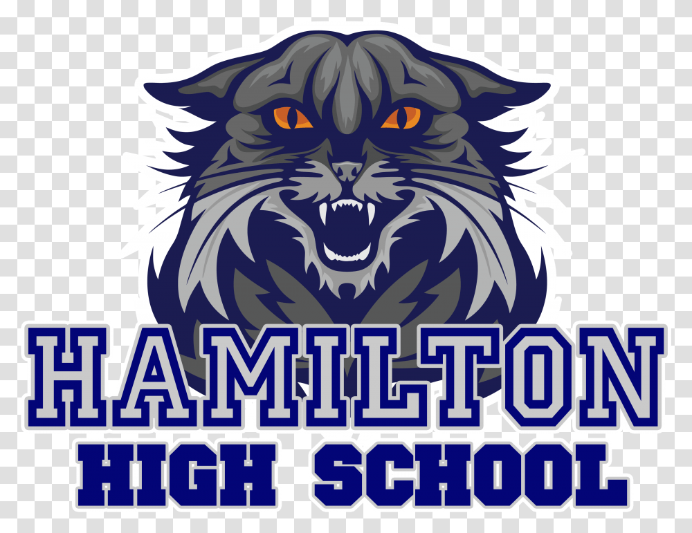 Hamilton High Logo Cats Sports Team, Wildlife, Animal, Mammal Transparent Png