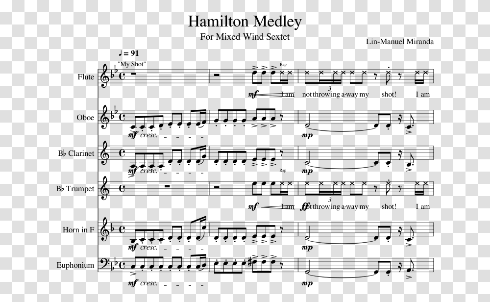 Hamilton Medley Piano Sheet Music, Gray, World Of Warcraft Transparent Png