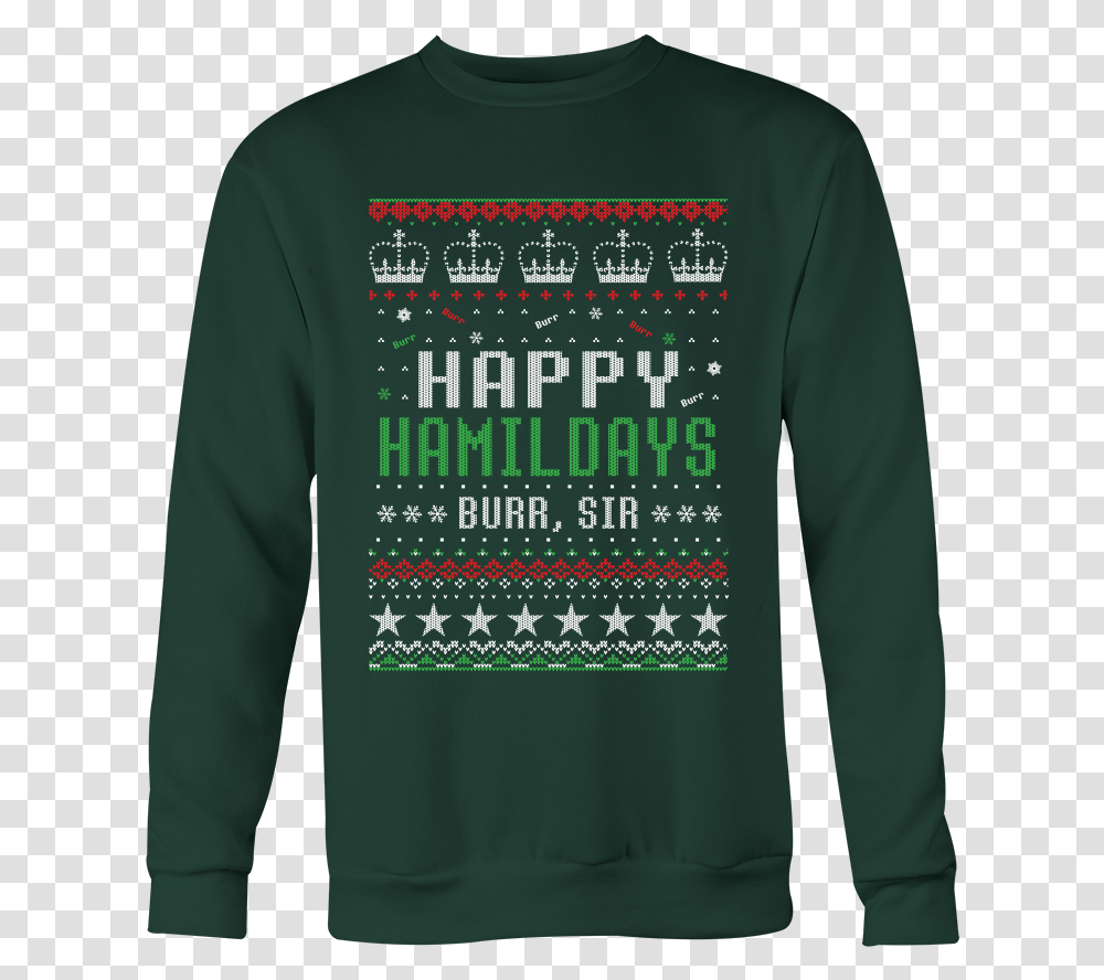 Hamilton Musical Christmas Sweater, Sleeve, Apparel, Long Sleeve Transparent Png