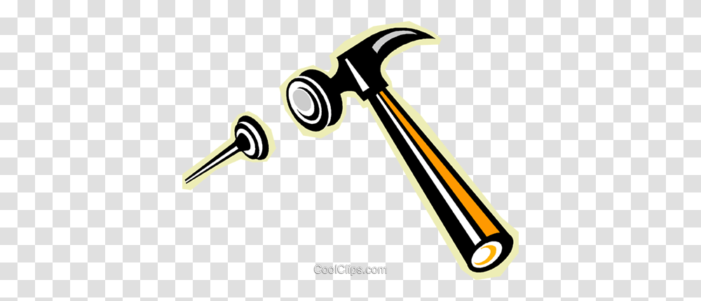 Hammer And Nail Royalty Free Vector Clip Art Illustration, Tool, Mallet Transparent Png
