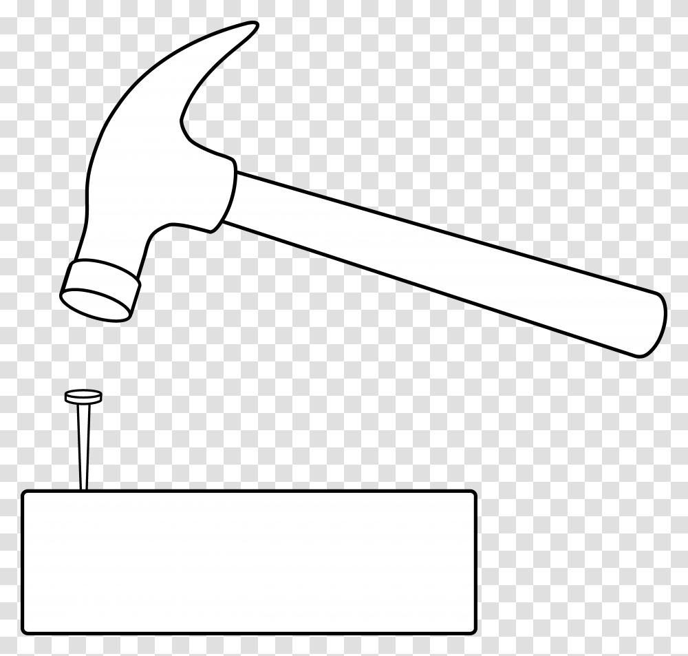 Hammer And Outline Free Hammer Hitting Nail Clipart, Tool Transparent Png