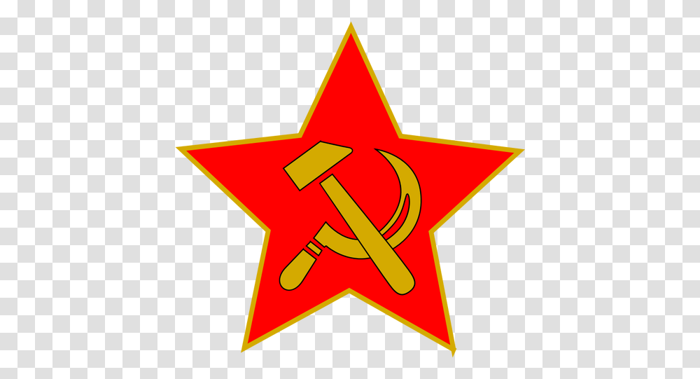 Hammer And Sickle In Red Star Vector Clip Art, Star Symbol Transparent Png
