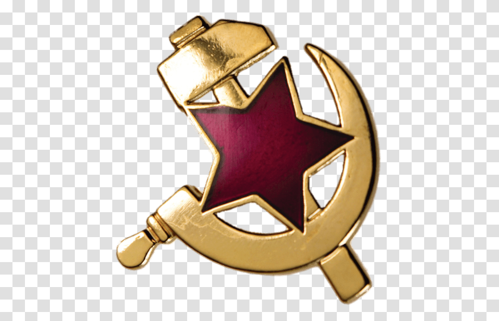 Hammer And Sickle Pin, Star Symbol, Gold, Emblem Transparent Png