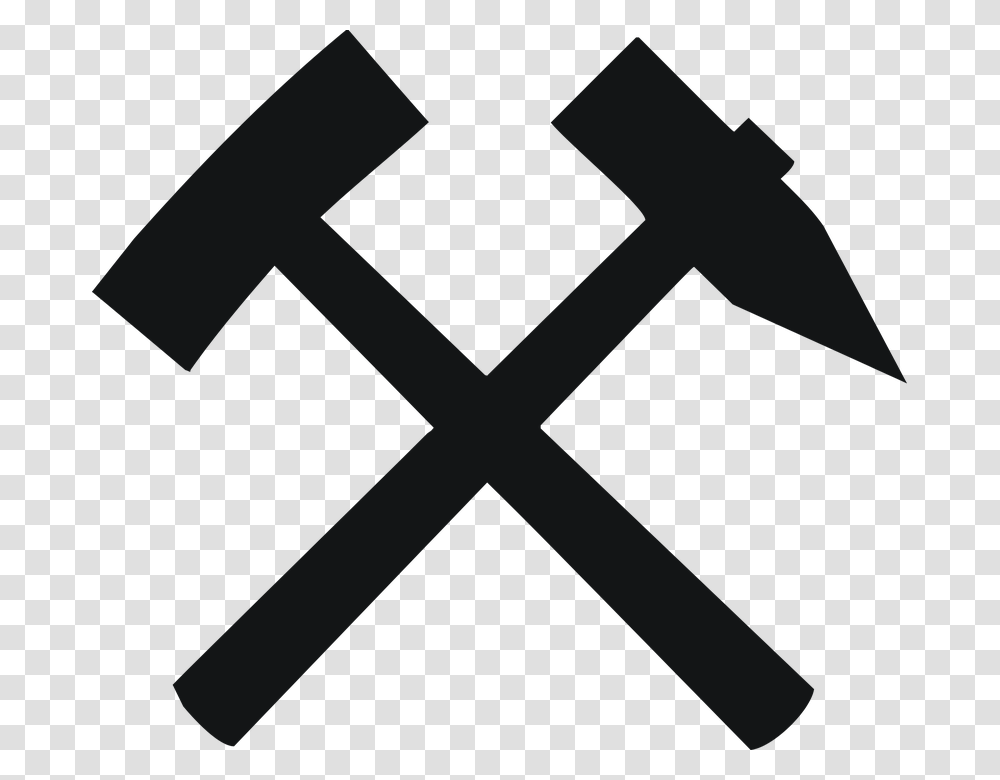 Hammer Chisel Chipping Worker Craft Carpenter Symbol For Working Class, Cross, Tool, Mallet, Gray Transparent Png