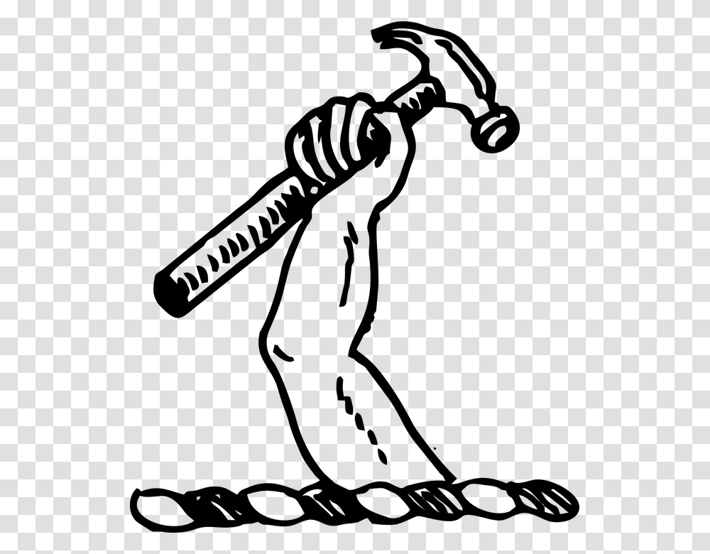 Hammer Handyman Construction Hand Drawn Vintage, Gray, World Of Warcraft Transparent Png