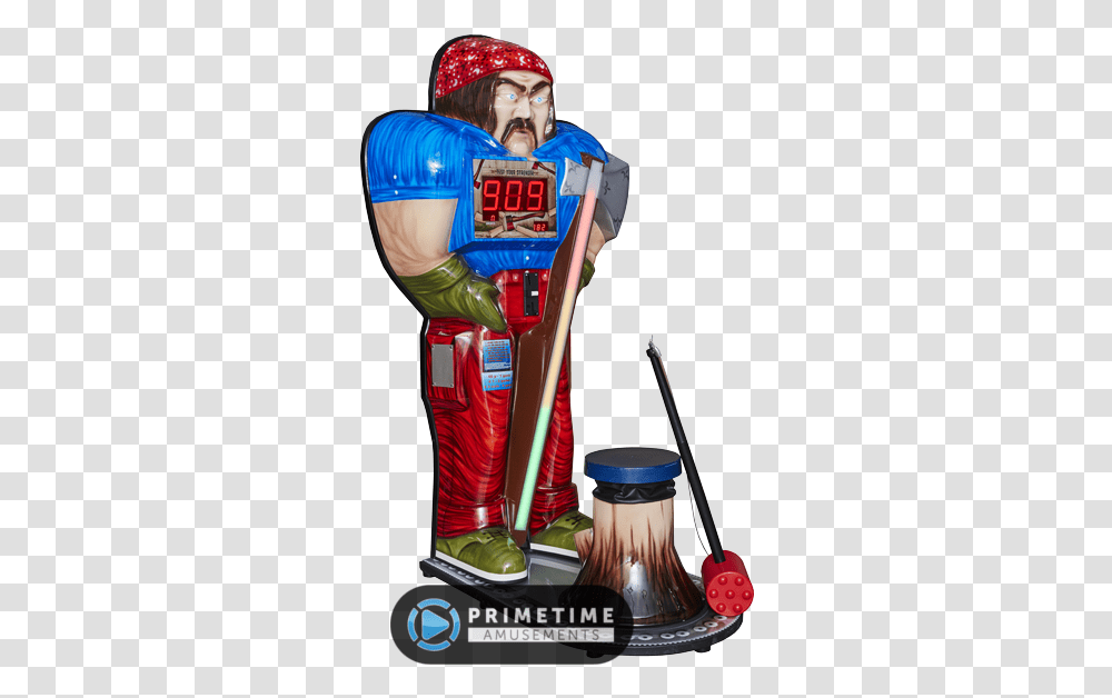 Hammer Lumberjack By Kalkomat Lumberjack Redemption Machine, Person, Human, Light, Arcade Game Machine Transparent Png