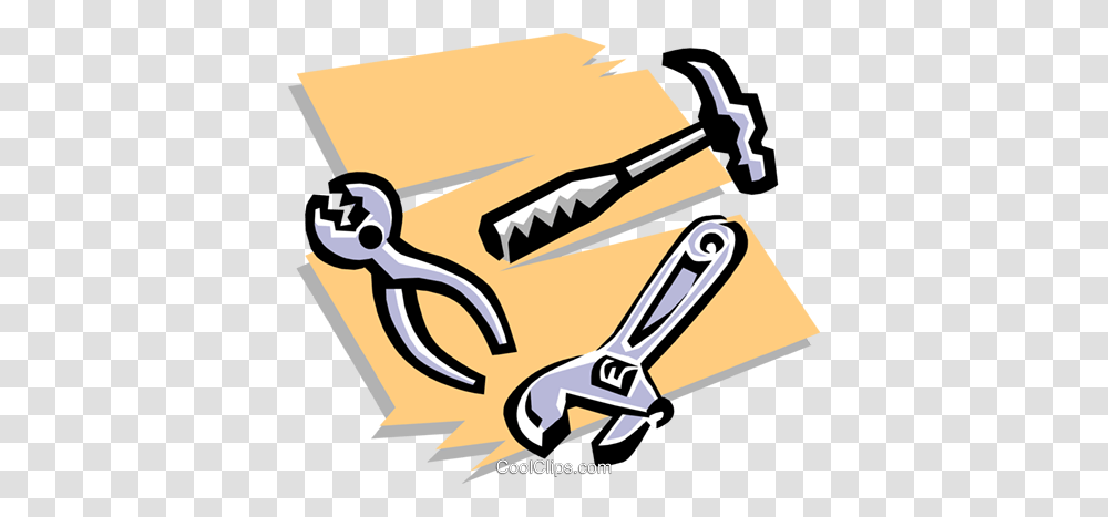 Hammer Pliers Wrench Royalty Free Vector Clip Art Illustration, Tool, Scissors, Blade, Weapon Transparent Png
