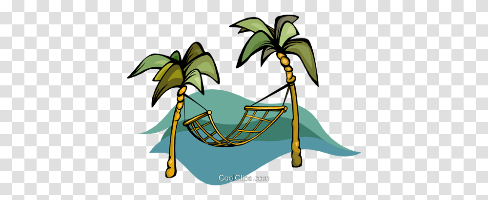 Hammock Between Palm Trees Royalty Free Vector Clip Art, Furniture Transparent Png