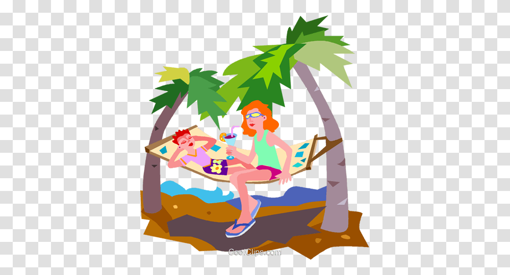 Hammock Royalty Free Vector Clip Art Illustration, Person, Poster, Advertisement, Outdoors Transparent Png
