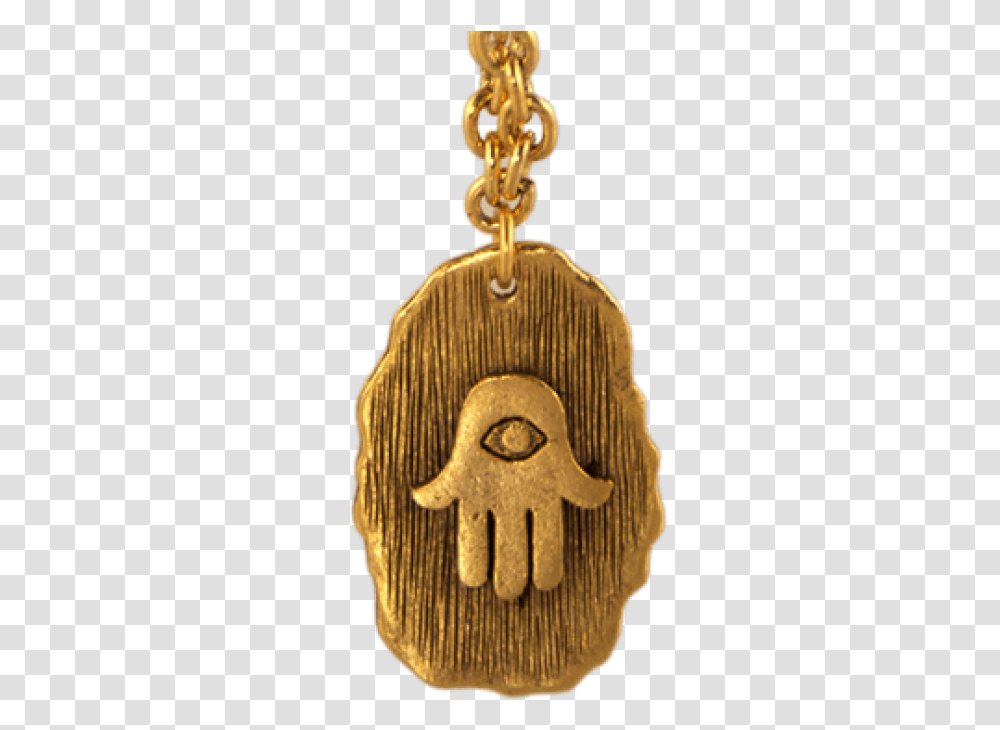 Hamsa Charm Necklace Solid, Gold, Pendant Transparent Png