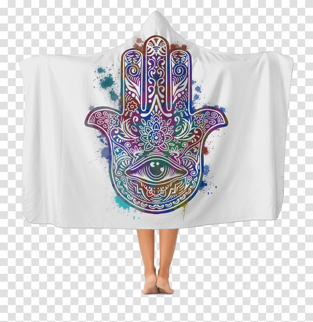 Hamsa Hand Classic Adult Hooded Blanket Apparel Michael Betty Boop Hooded Fleece Throw, Pattern, Embroidery, Person Transparent Png