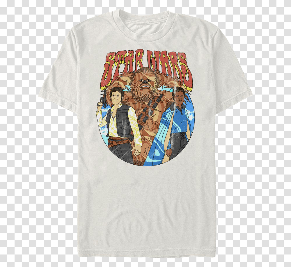 Han Solo Chewbacca Lando Calrissian Star Wars T Shirt Chewbacca, Apparel, Person, Human Transparent Png