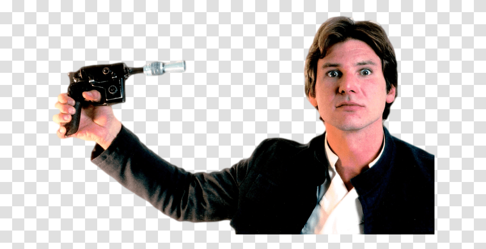 Han Solo Outtake From Original Photo Shoot, Person, Face, Gun, Finger Transparent Png
