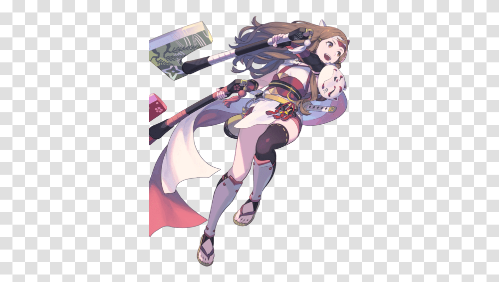 Hana Focused Ninja Btlface Hana Fire Emblem Heroes, Comics, Book, Manga, Person Transparent Png