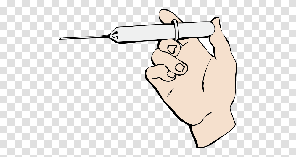 Hand And Syringe Clip Art Free Vector, Injection, Gun, Weapon, Weaponry Transparent Png