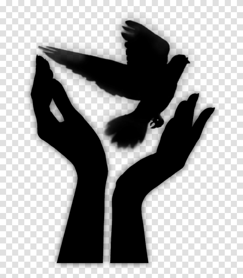 Hand Bird Release Sticker Clipart Let It Go Wings, Gray, World Of Warcraft Transparent Png