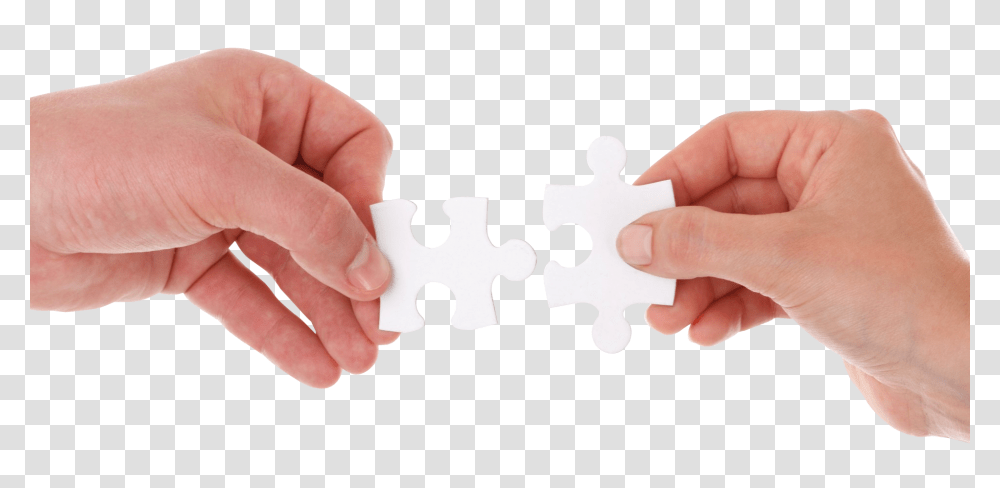 Hand Connects Two Puzzle Pieces Image, Person, Human, Jigsaw Puzzle, Game Transparent Png
