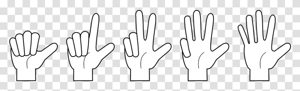 Hand Counting Fingers One Two Three Four Five One Two Three Four, Stencil, Silhouette Transparent Png