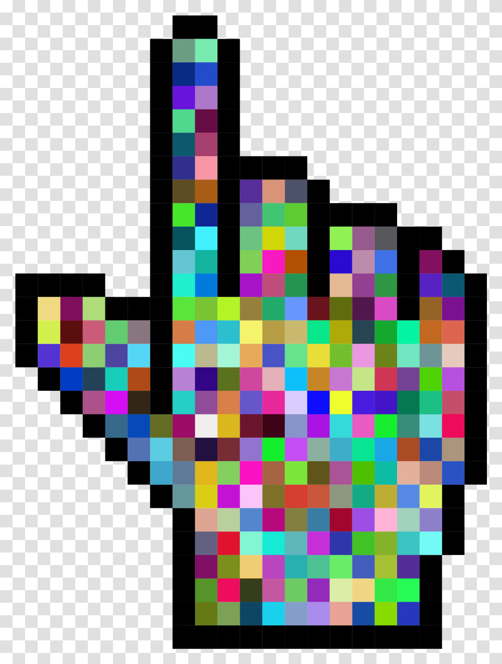 Hand Cursor Pointer Grid Cool Cursor Cartoon Pixel Art Heart, Graphics, Face, Rug, Poster Transparent Png