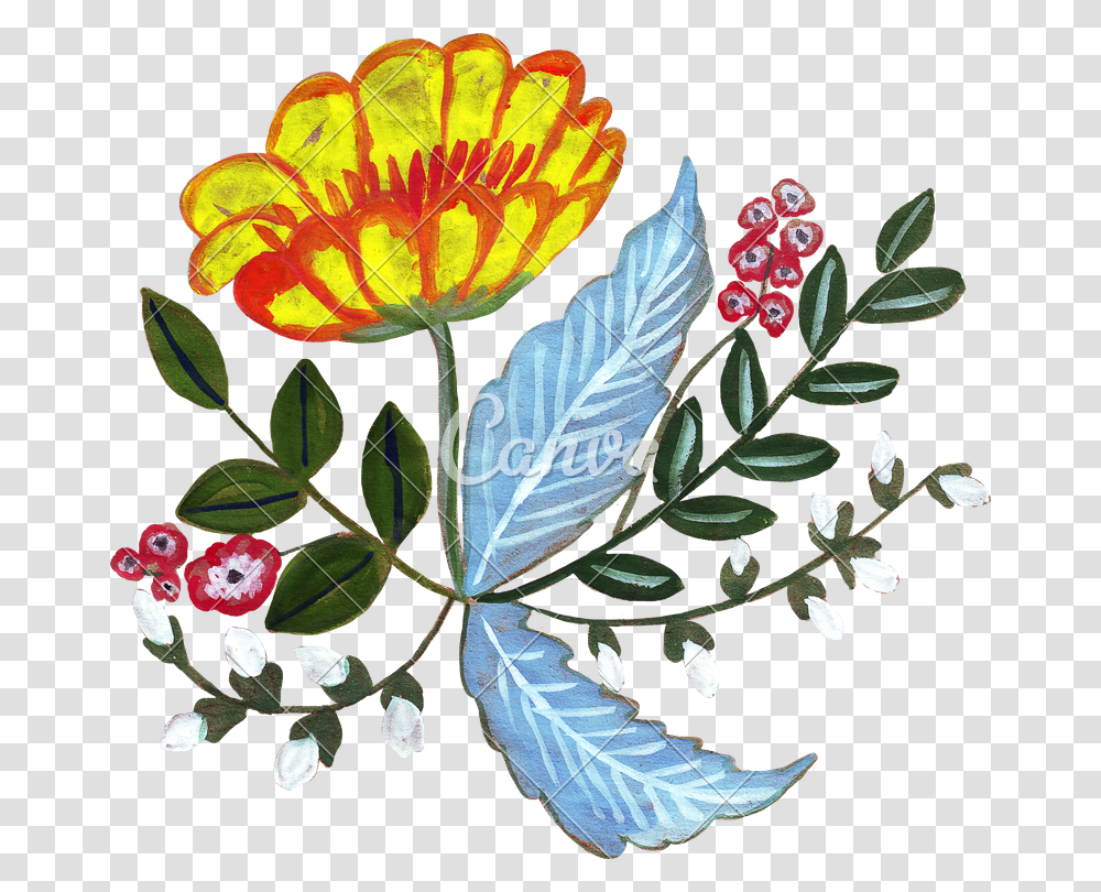 Hand Drawing Watercolor Of A Bouquet, Plant, Flower Transparent Png