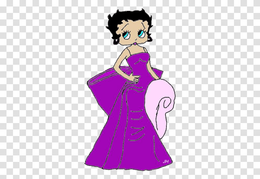 Hand Drawn Betty Boop Blue Gown Free To Use Cartoon, Dress, Female, Person Transparent Png