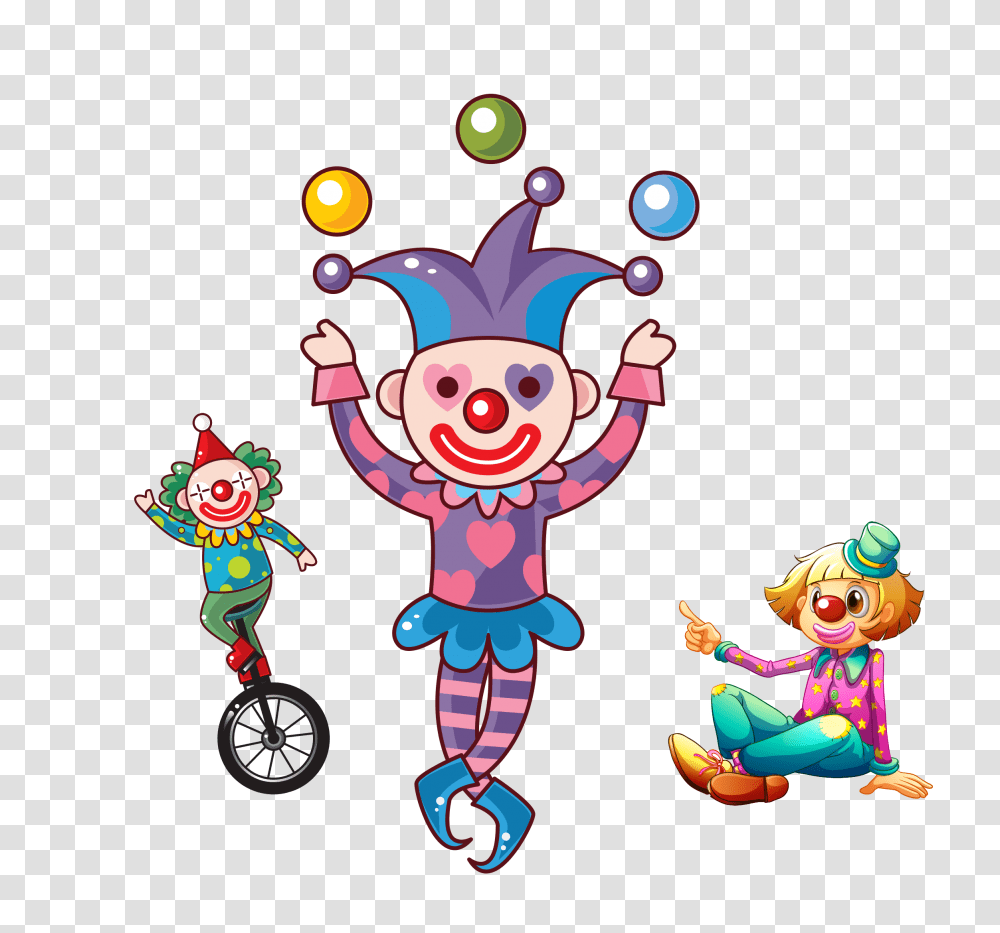 Hand Drawn Cartoon Cute Clown Decoration Vector Free, Costume, Person, Performer Transparent Png