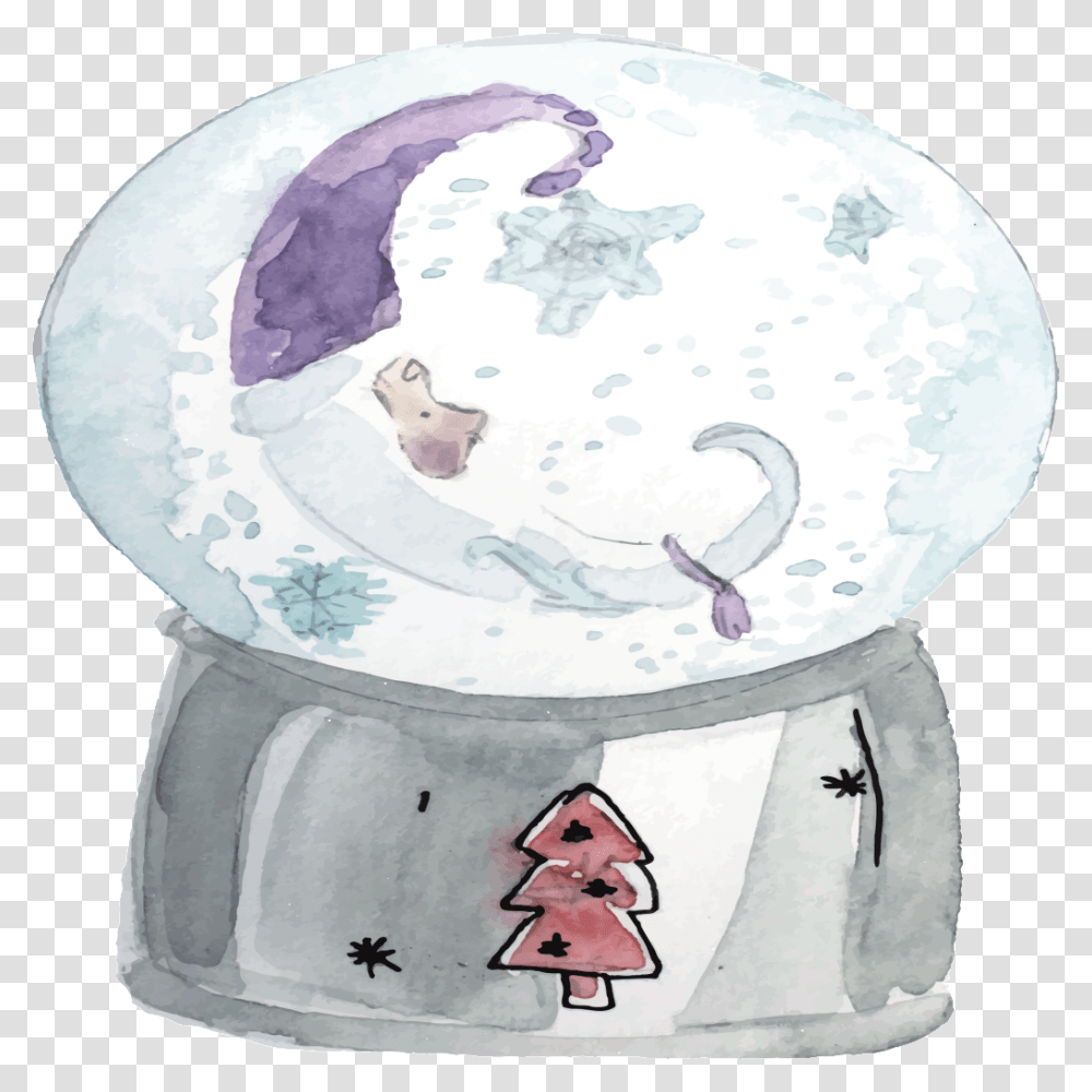 Hand Drawn Cartoon Snow Globe Glass Ball Illustration, Room, Indoors, Furniture, Bathroom Transparent Png