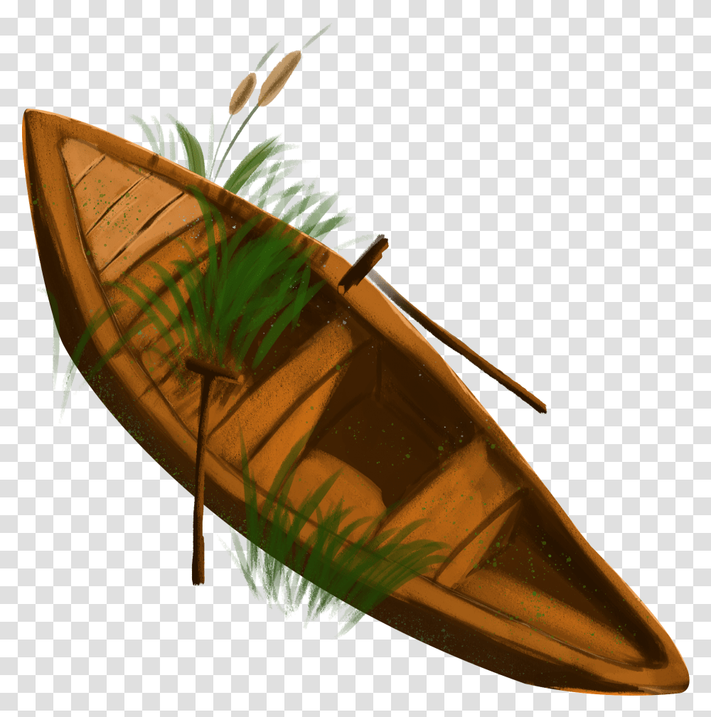 Hand Drawn Cartoon Wood Boat And Psd Sea Kayak, Canoe, Rowboat, Vehicle, Transportation Transparent Png