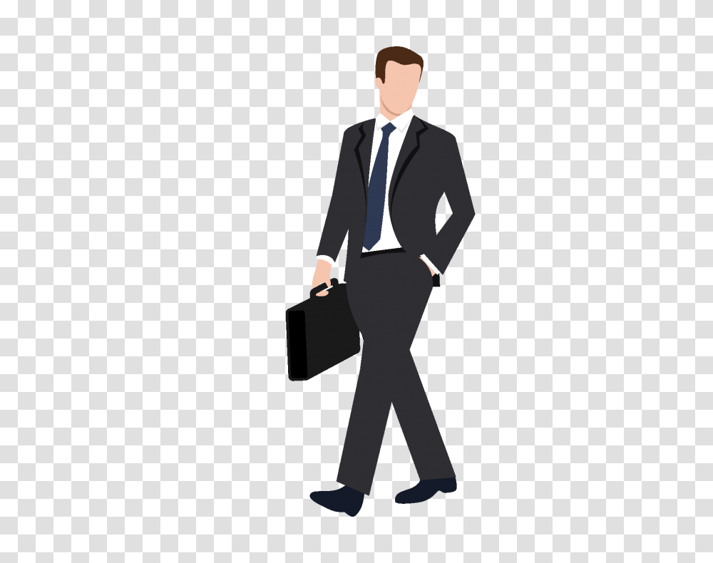 Hand Drawn Character Walking Elements Free Download, Suit, Overcoat, Apparel Transparent Png