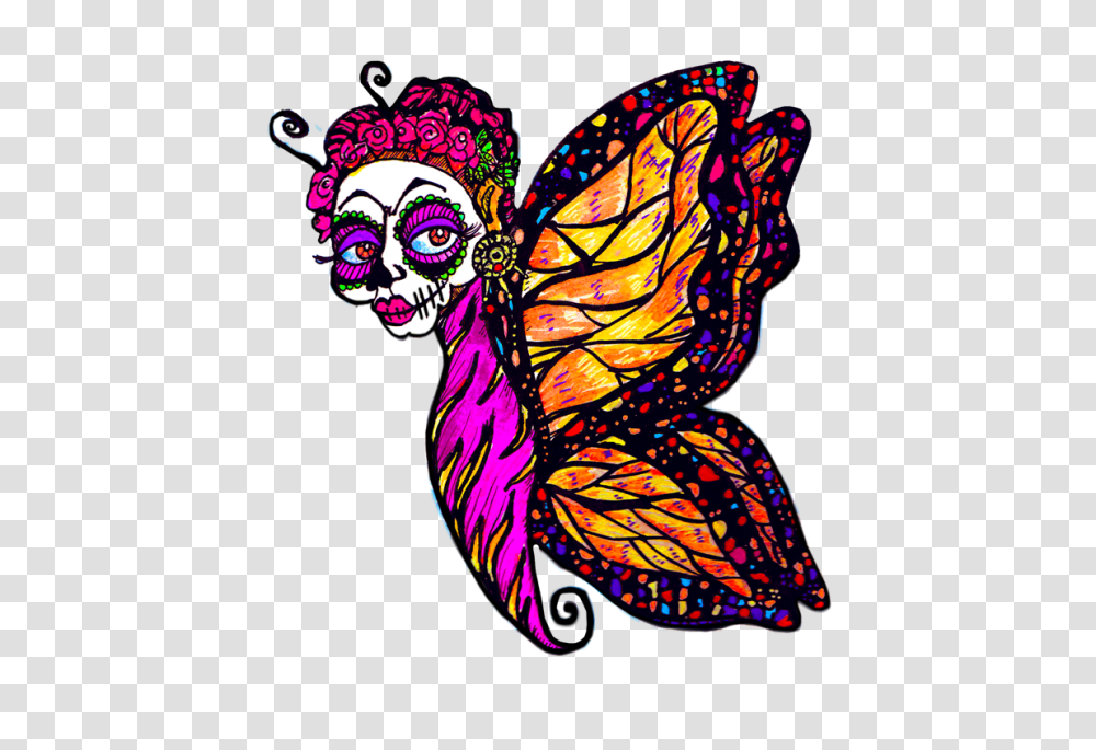 Hand Drawn Clip Art Day Of The Dead And Halloween Fairies, Modern Art, Drawing, Doodle Transparent Png