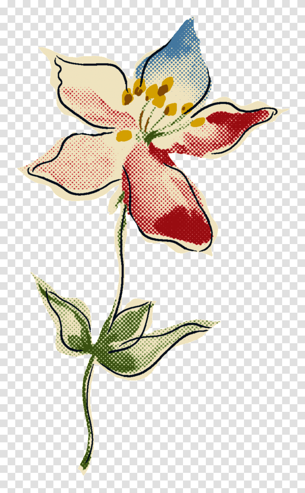 Hand Drawn Doodle Flowers Decorative Elements Free Download, Plant, Lily, Blossom, Pollen Transparent Png