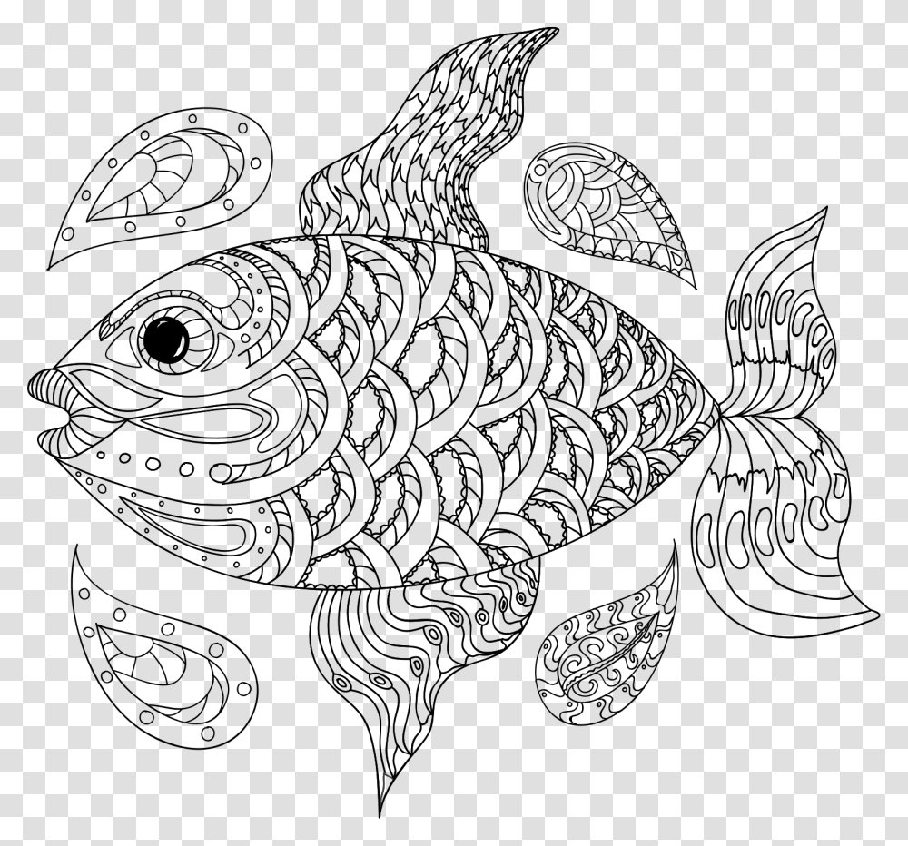 Hand Drawn Fish Clip Arts Line Art, Silhouette, Outdoors, Nature, Night Transparent Png