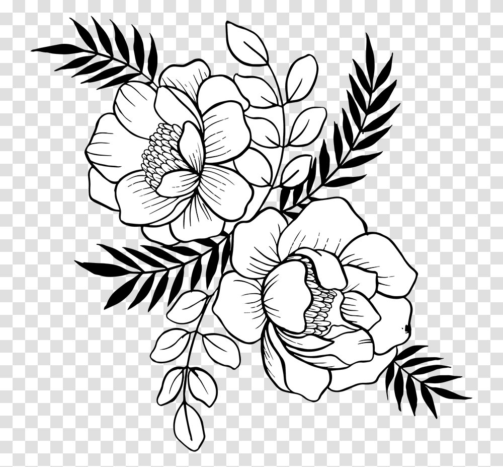 Hand Drawn Flower, Plant, Floral Design, Pattern Transparent Png