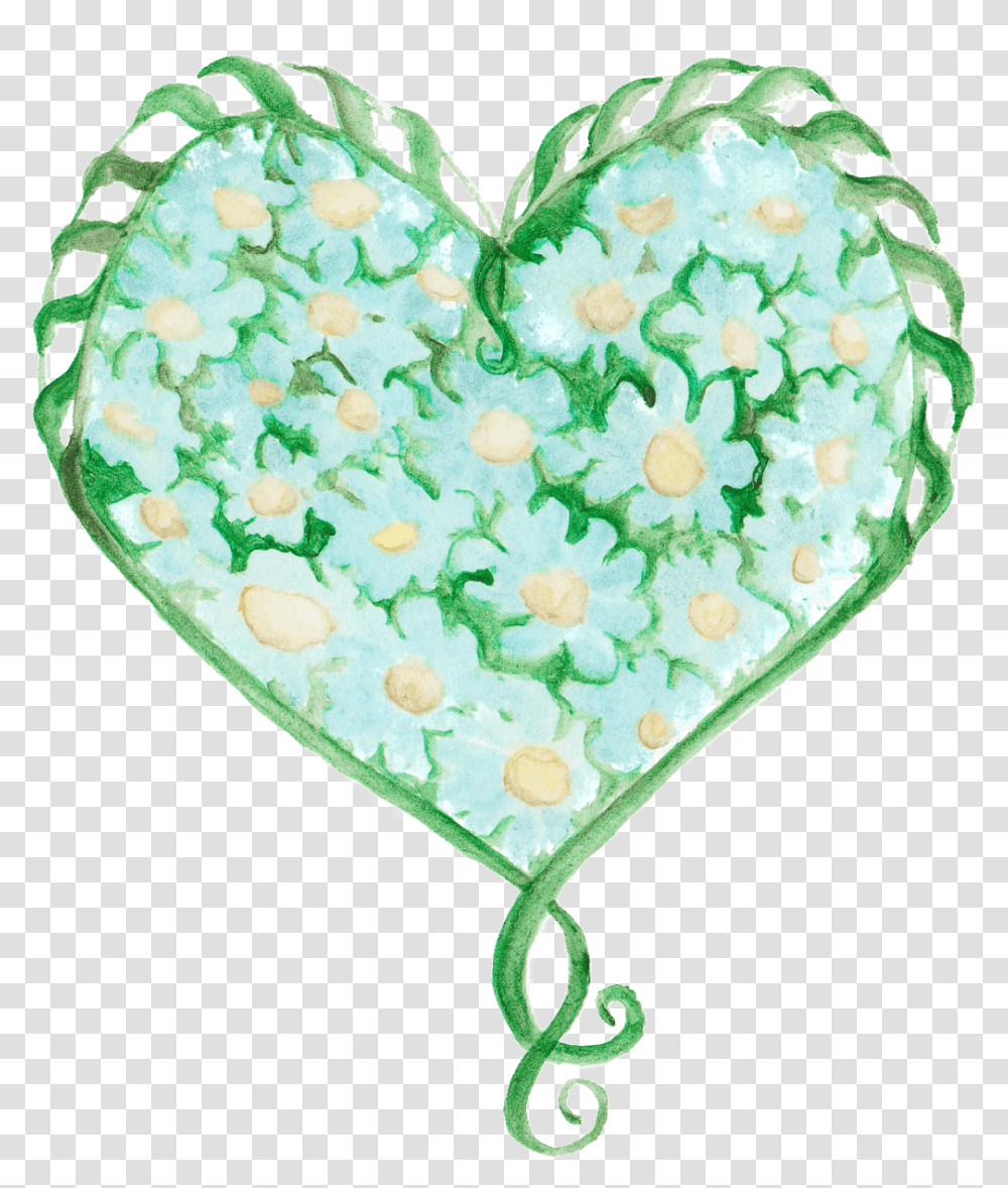 Hand Drawn Green Heart Pattern Love Clip Art, Birthday Cake, Dessert, Food, Applique Transparent Png
