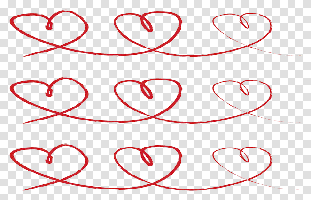 Hand Drawn Heart Chain Red Heart Chain, Pattern, Diwali Transparent Png