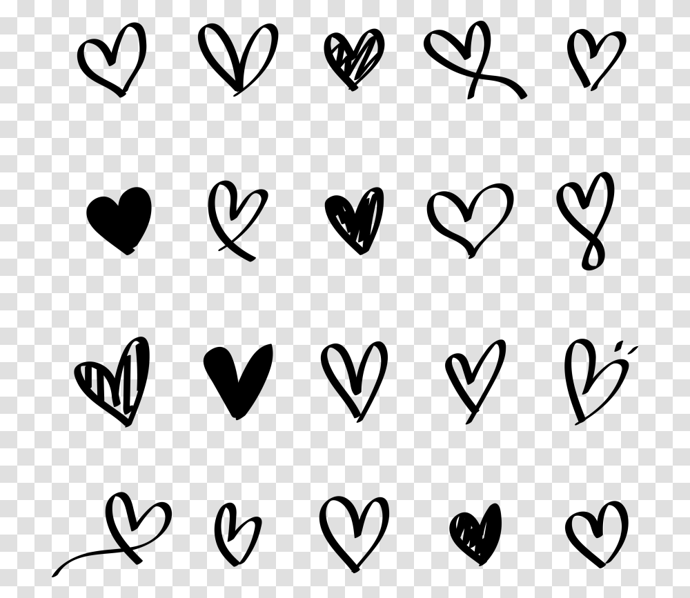 Hand Drawn Heart Outline, Stencil, Alphabet, Handwriting Transparent Png