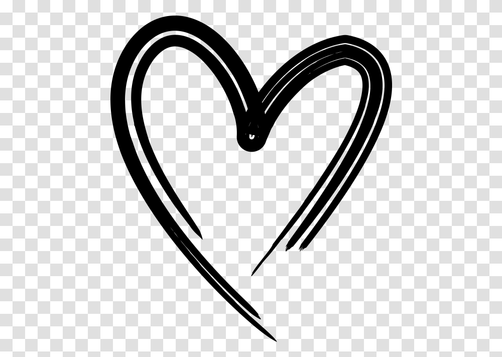 Hand Drawn Line Hand Drawn Heart, Gray Transparent Png